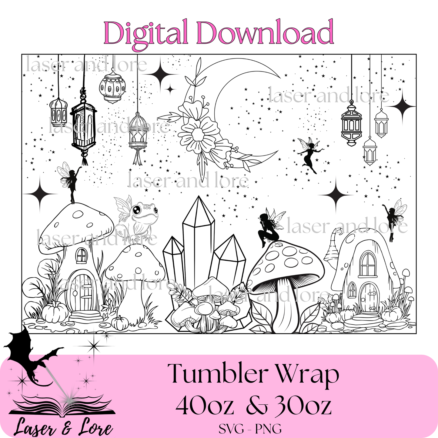 Fairy Crystal Garden Tumbler Wrap β Digital Download