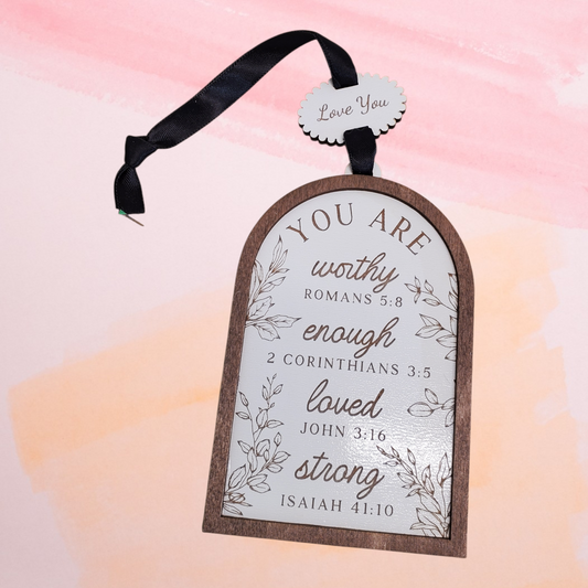 You Are Worthy – Wooden Hanging Keepsake with Story Card