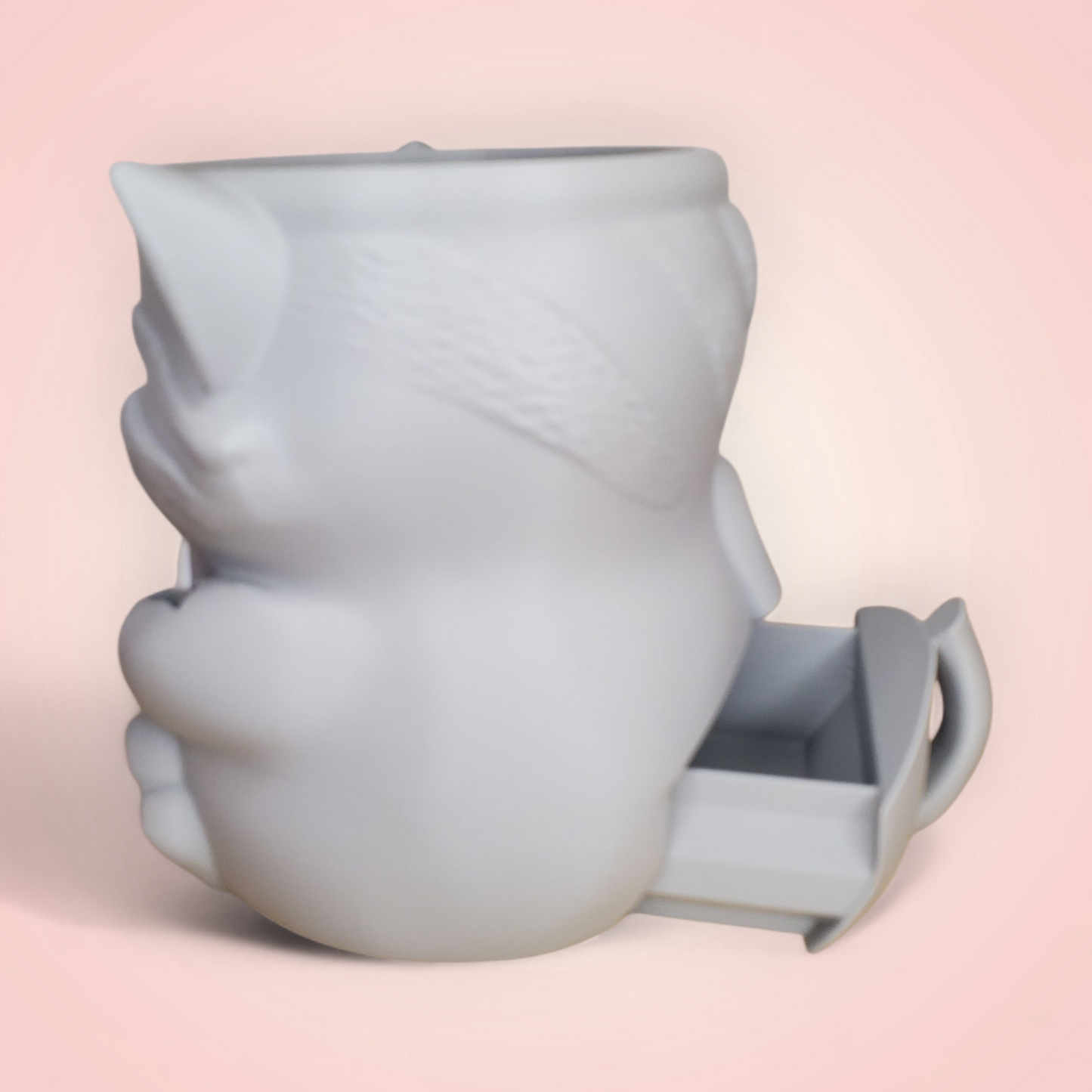 Cat Ice Cream Pint Holder with Spoon Slots & Hidden Snack Drawer – Cute Gift for Movie Nights