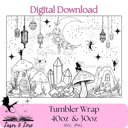 Fairy Crystal Garden Tumbler Wrap – Digital Download