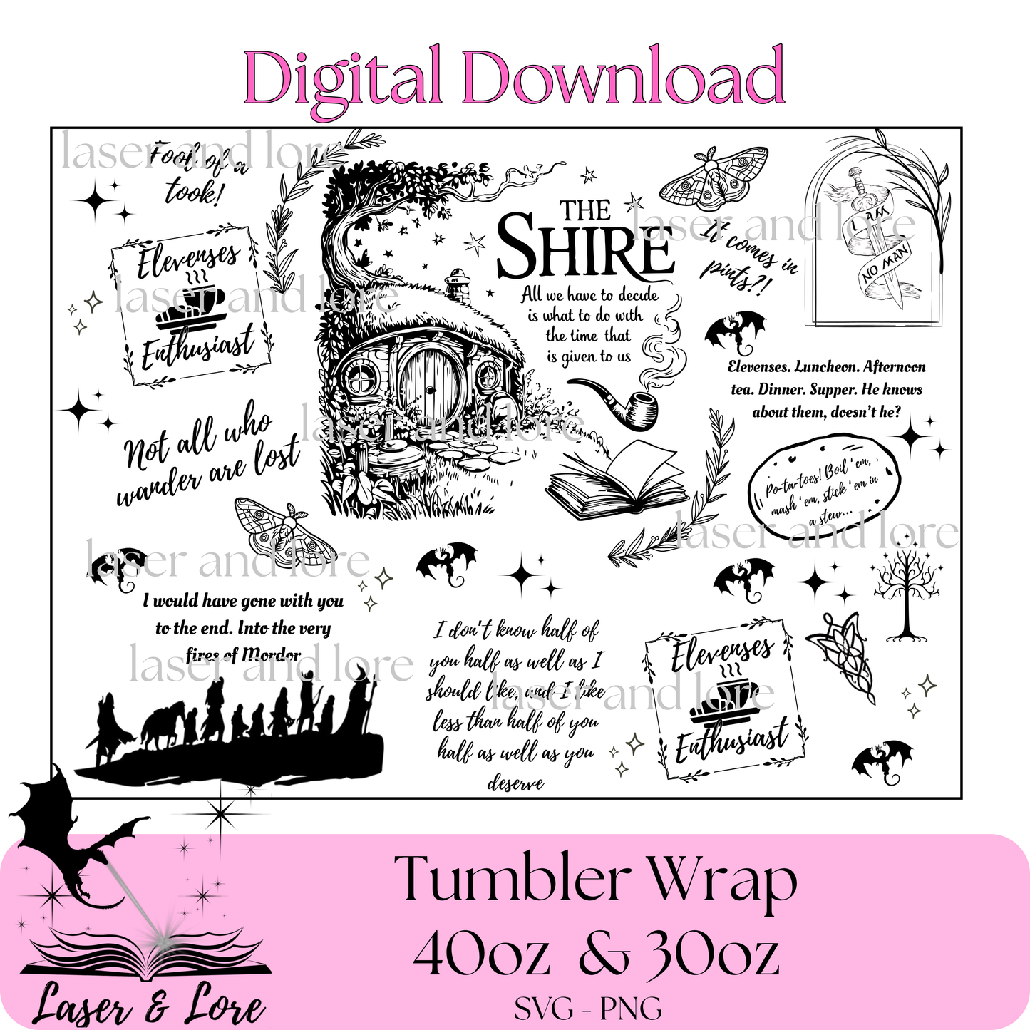 Shire Sips Tumbler Wrap – Digital Download