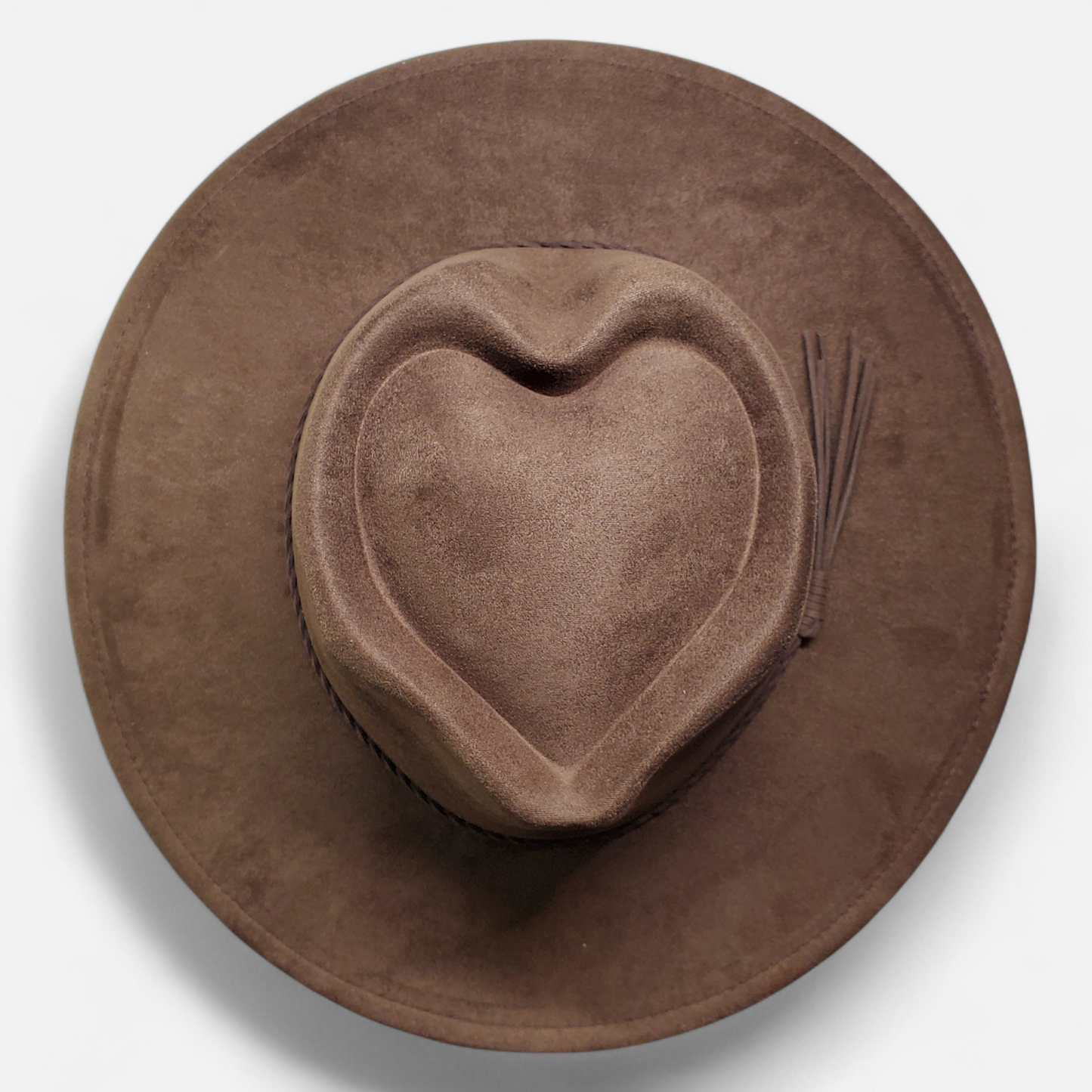 Wide Brim Heart Topper - Vegan Suede Laser Blank