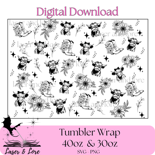 Highland Cows, Sunflowers & Boots - Digital Download