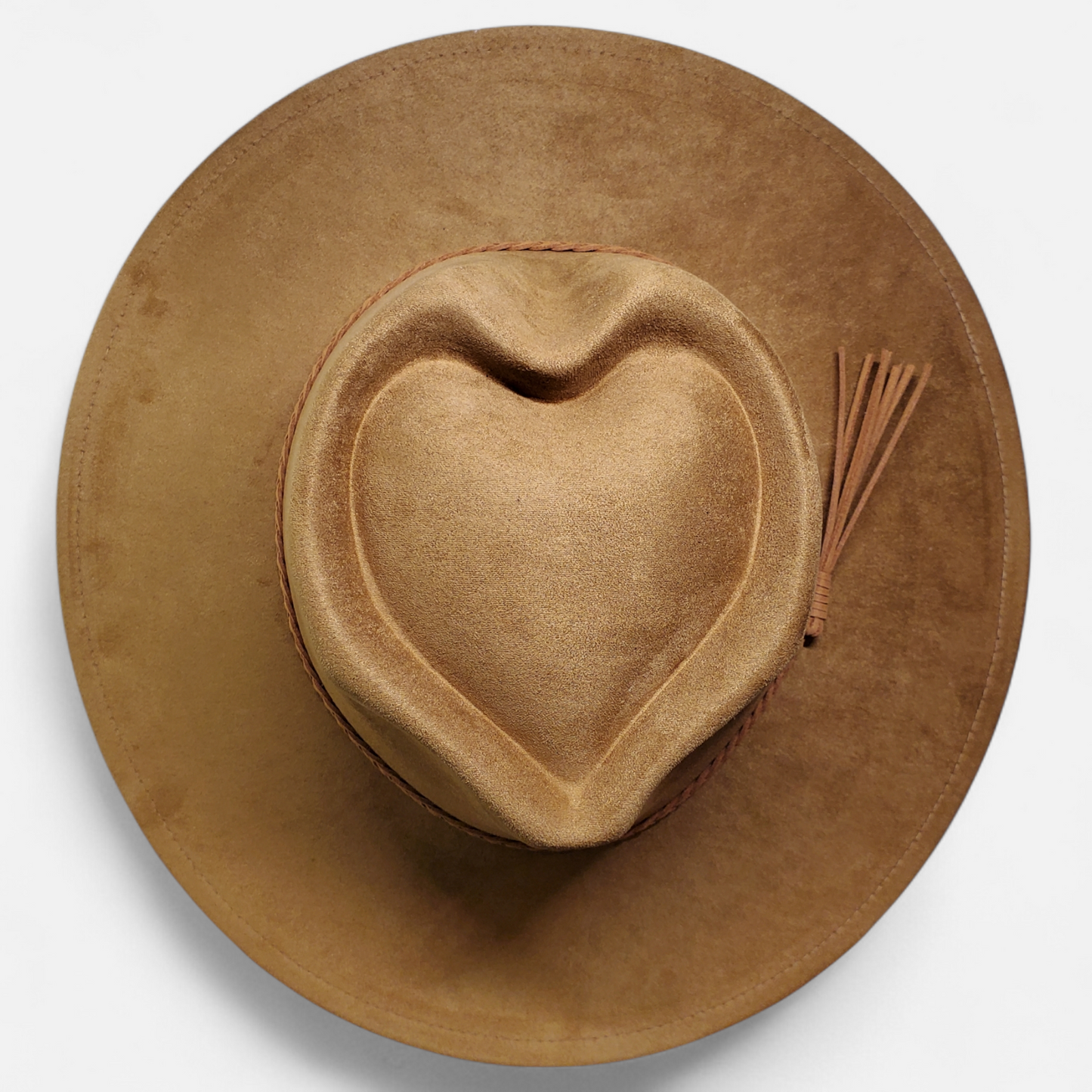 Wide Brim Heart Topper - Vegan Suede Laser Blank