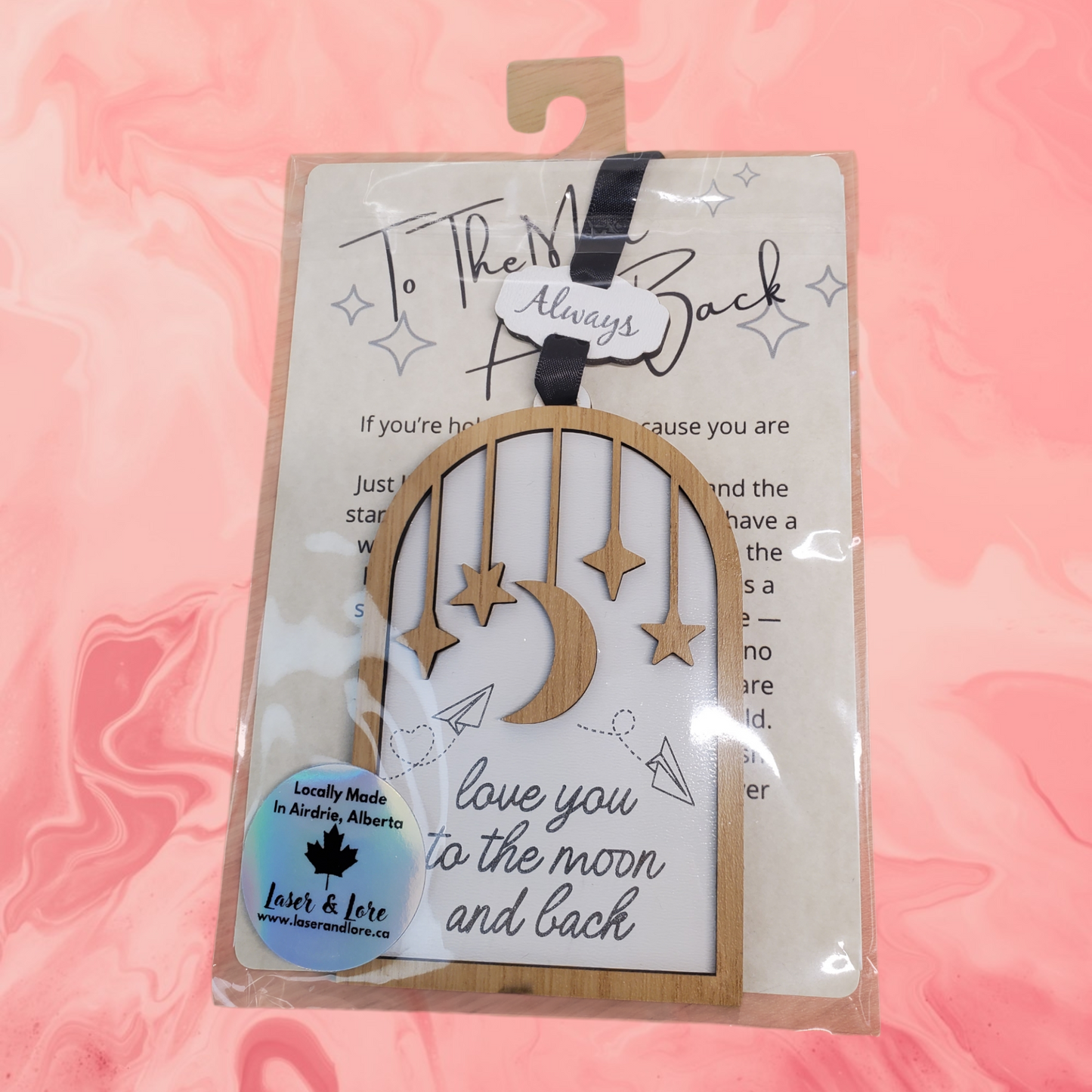 To the Moon & Back – Wooden Hanging Keepsake with Story Card