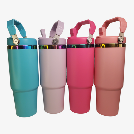 30oz FlipStraw Iridescent Custom Engraved