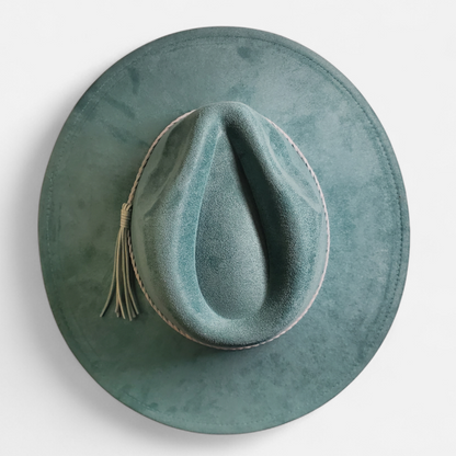 Wide Brim Classic Tear Drop Vegan Suede Laser Blanks