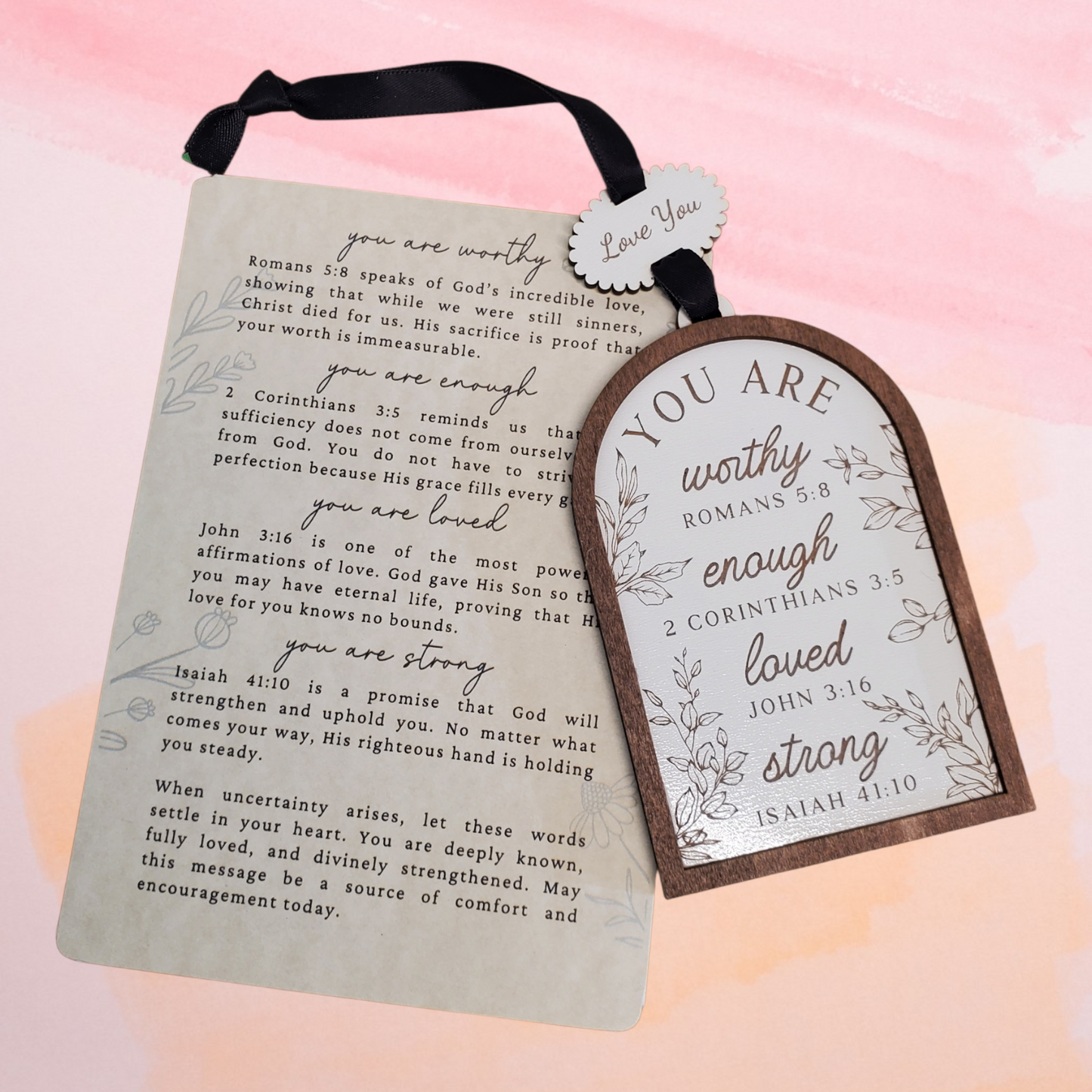 You Are Worthy – Wooden Hanging Keepsake with Story Card