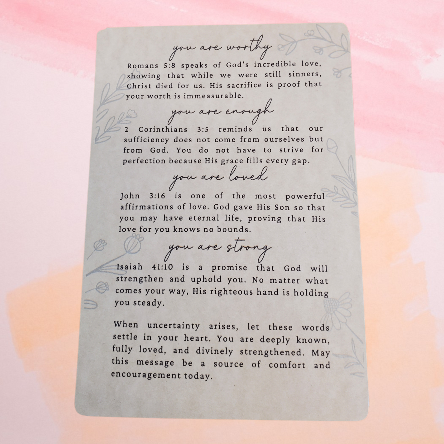 You Are Worthy – Wooden Hanging Keepsake with Story Card