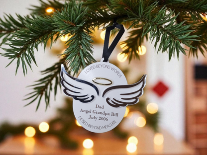 Custom Memorial Angel Ornament – Personalized Christmas Keepsake for Loved Ones