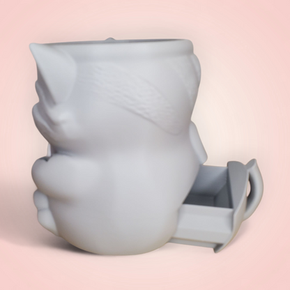 Cat Ice Cream Pint Holder with Spoon Slots & Hidden Snack Drawer – Cute Gift for Movie Nights