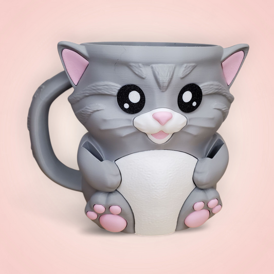 Cat Ice Cream Pint Holder with Spoon Slots & Hidden Snack Drawer – Cute Gift for Movie Nights