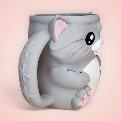 Cat Ice Cream Pint Holder with Spoon Slots & Hidden Snack Drawer – Cute Gift for Movie Nights