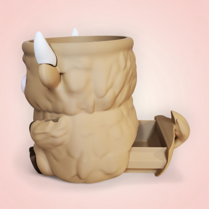 Highland Cow Ice Cream Pint Holder with Spoon Slots & Snack Drawer – Cute Movie Night Must-Have