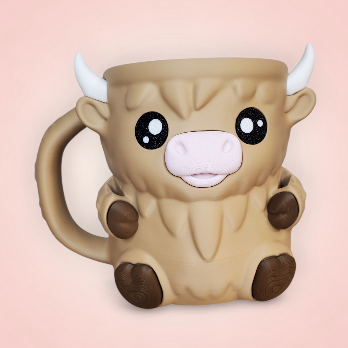 Highland Cow Ice Cream Pint Holder with Spoon Slots & Snack Drawer – Cute Movie Night Must-Have