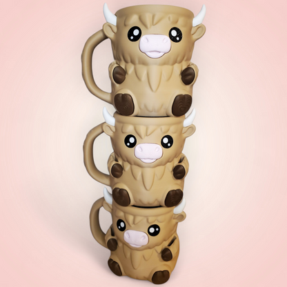 Highland Cow Ice Cream Pint Holder with Spoon Slots & Snack Drawer – Cute Movie Night Must-Have