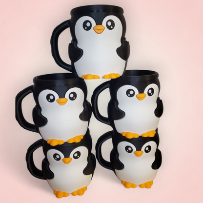 Penguin Ice Cream Pint Holder with Spoon Slots & Secret Snack Drawer – Cute Gift for Movie Nights